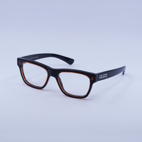 Gucci GG1795O 003 Eyeglasses Burgundy Crystal on Black 52mm Square Frame - Picture 1 of 10
